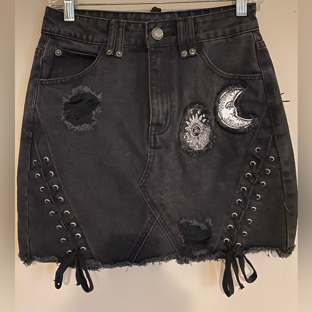 COPY - COPY - Killstar Phased Out Denim Skirt